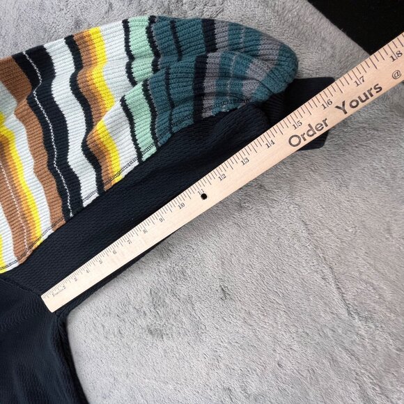 We The Free Extra Small Black Waffle Knit Sweater Striped Raglan Sleeve Y2k BOHO - Picture 9 of 14